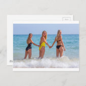 海に立つ3人の金髪の少女たち.JPG ポストカード (正面/裏面)