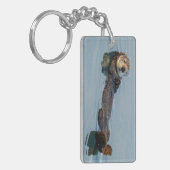 海に背中に浮かぶウミガメ キーホルダー (正面左)