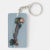 海に背中に浮かぶウミガメ キーホルダー (裏面)