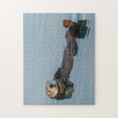 海に背中に浮かぶウミガメ ジグソーパズル (縦)