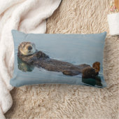 海に背中に浮かぶウミガメ ランバークッション (ブランケット)