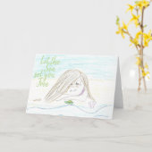 海に自由を感じて　ノートカード カード (黄色い花)