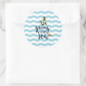 海に行く – いかりシ航海のステッカー ラウンドシール (バッグ)