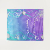 海に誘われたスイート16パーティーの背景 タペストリー (正面(横))