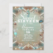 海に魅せられたパールのリボン スイート16 招待状 (正面)