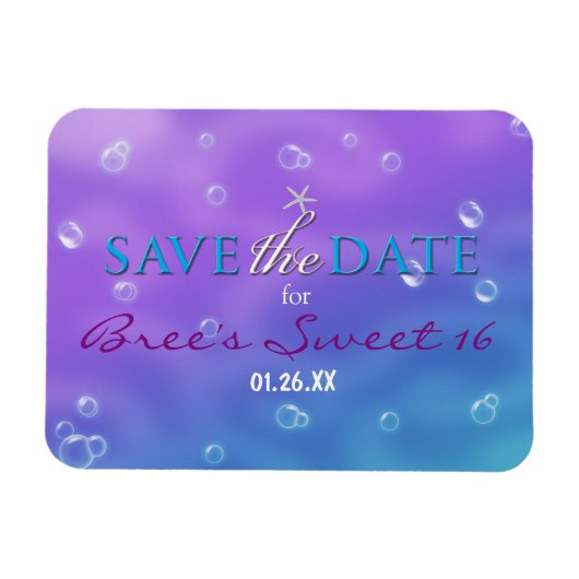 海に魅せられて Save the Date マグネット (横)