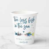 海に魚が2匹減る ウェディング 紙コップ (正面)