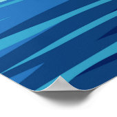 海に。美しい大波と青 ポスター (角)