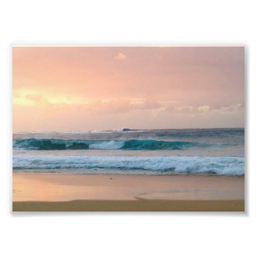 海のある夕日が沈むビーチ フォトプリント            (正面)