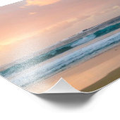 海のある夕日が沈むビーチ フォトプリント            (角)