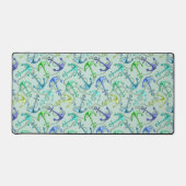 海のいかりとロープ模様 デスクマット (正面)