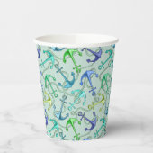 海のいかりとロープ模様 紙コップ (左)