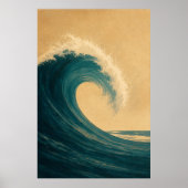 海のうねり 水彩画 コースタルアート ポスター (正面)