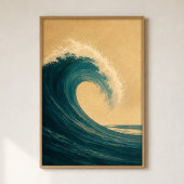 海のうねり 水彩画 コースタルアート ポスター