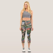 海のおとぎ話のシリーズの下絵画で緑 カプリレギンス (正面)