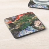 海のおとぎ話のシリーズの下絵画で緑 コースター (左側)