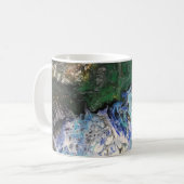 海のおとぎ話のシリーズの下絵画で緑 コーヒーマグカップ (正面左)
