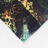 海のおとぎ話のシリーズの下絵画で緑 フリースブランケット (角)