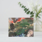 海のおとぎ話のシリーズの下絵画で緑 ポストカード (スタンド正面)