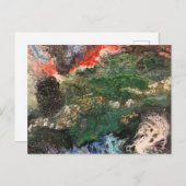 海のおとぎ話のシリーズの下絵画で緑 ポストカード (正面/裏面)