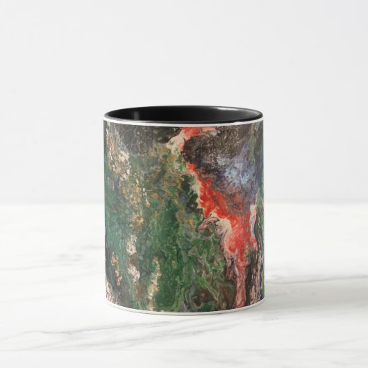 海のおとぎ話のシリーズの下絵画で緑 マグカップ (中央)