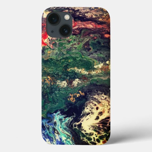 海のおとぎ話のシリーズの下絵画で緑 Case-Mate iPhoneケース (裏面)