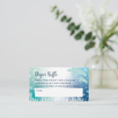 海のおむつラッフルの下にウミガメの赤ちゃんシャワー エンクロージャーカード (スタンド正面)