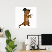 海のおもしろいカワウソの卒業漫画 ポスター (ホームオフィス)