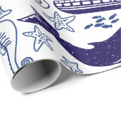 海のおもしろい ラッピングペーパー (ロールコーナー)