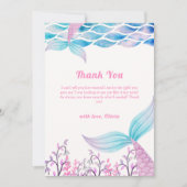 海のお洒落下で人魚の尾の赤ちゃんシャワー サンキューカード (正面)