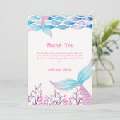 海のお洒落下で人魚の尾の赤ちゃんシャワー サンキューカード (スタンド正面)