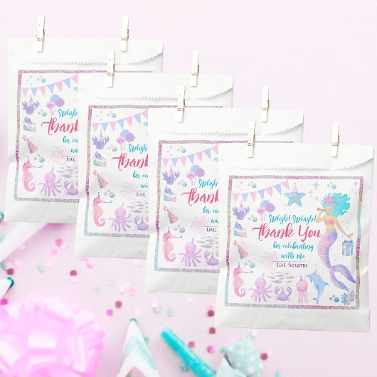 海のお洒落下の人魚誕生日ありがとう フェイバーバッグ