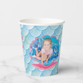 海のお洒落下の人魚誕生日紙カップ 紙コップ (裏面)
