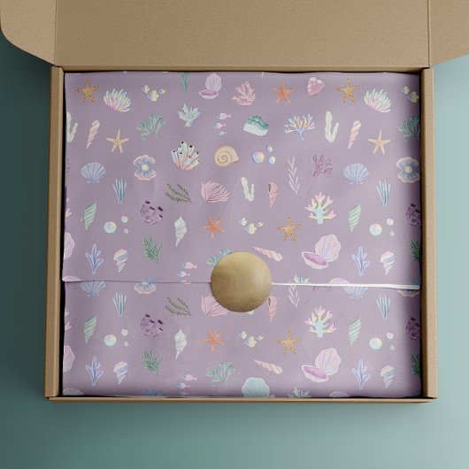 海のお洒落下の水色マーメイドパーティー 薄葉紙