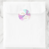 海のお洒落丸いステッカーの下の人魚 ラウンドシール (バッグ)