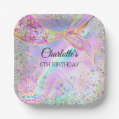 海のお洒落誕生日パーティーの下の人魚 ペーパープレート (正面)