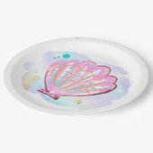 海のお洒落誕生日パーティーの下の人魚 ペーパープレート (アングル)