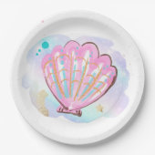 海のお洒落誕生日パーティーの下の人魚 ペーパープレート (正面)