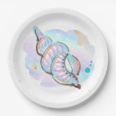 海のお洒落誕生日パーティーの下の人魚 ペーパープレート (正面)