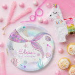 海のお洒落誕生日パーティーの下の人魚 ペーパープレート<br><div class="desc">海のお洒落誕生日パーティーの下のマーメイド紙プレートすべてのデザイン©ピクセル完成パーティー株式会社</div>