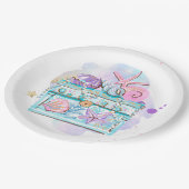 海のお洒落誕生日パーティーの下の人魚 ペーパープレート (アングル)