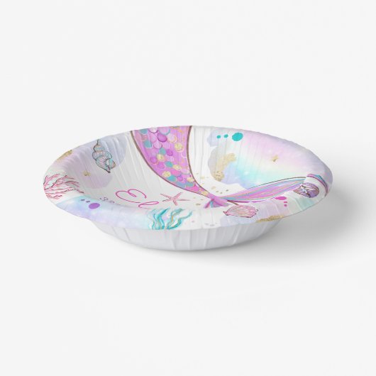 海のお洒落誕生日パーティーの下の人魚 ペーパーボウル (傾斜あり)