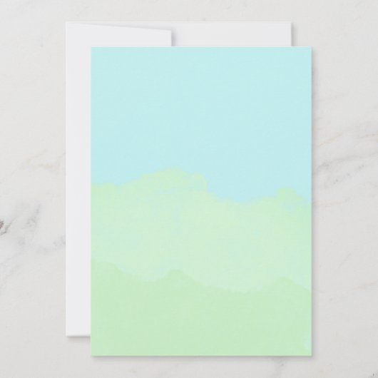 海のかわいい下の第2の誕生日ベビーサメ 招待状 (裏面)