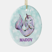 海のかわいい子どもたちのユニコーン セラミックオーナメント (右)