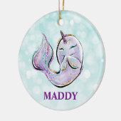 海のかわいい子どもたちのユニコーン セラミックオーナメント (左)
