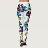 海のかわいくカラフルな魚およびダイバーの下 レギンス (裏面)