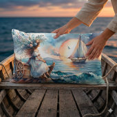 海のささやき - 日没の時 ランバークッション
