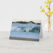 海のしぶきに包まれた美しい波 カード (黄色い花)