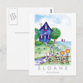 海のそばで青い ポストカード (正面/裏面)