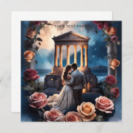 海のそばに立つ美しい花嫁と花婿